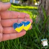 Сережки "Серце України з гербом". Колір срібло